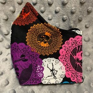 Women’s or Teen fabric face mask Black Sugar Skull